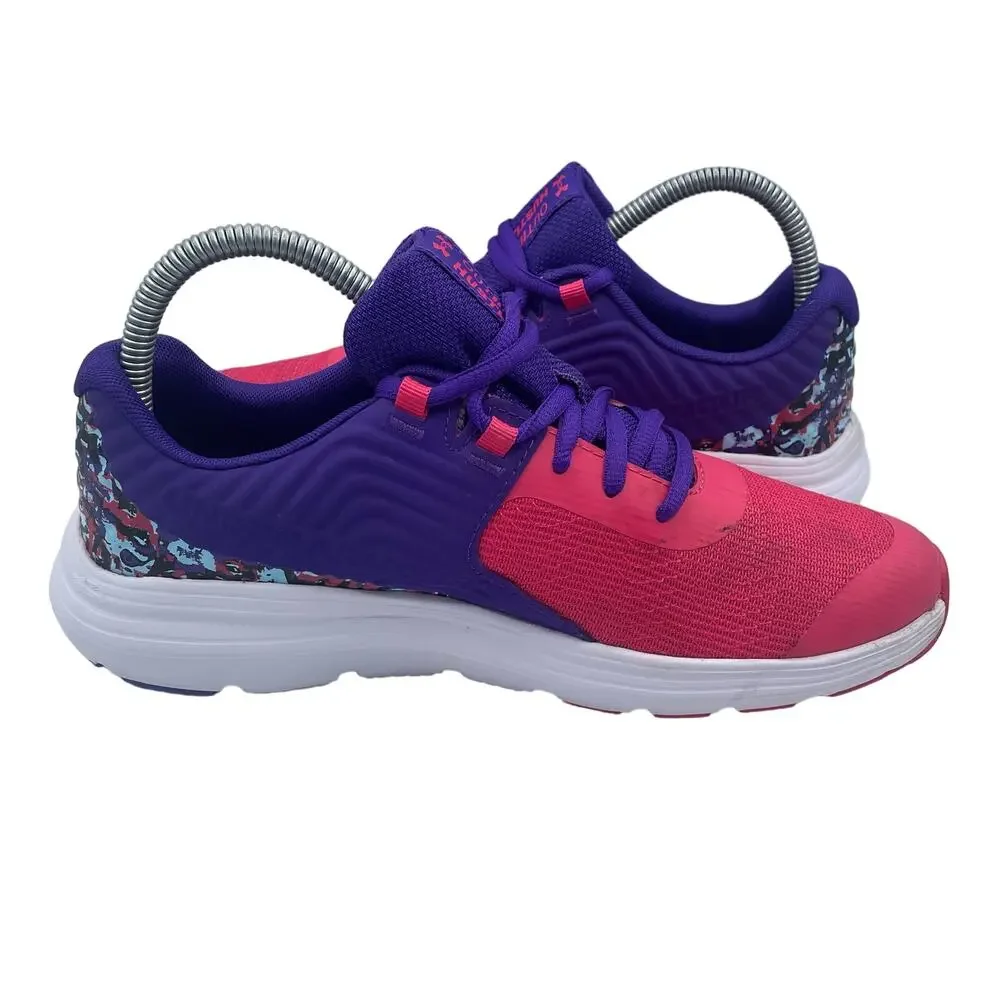 UA Under Armour Grade School Outhustle Running Shoes Blue Pink Youth Kids 7